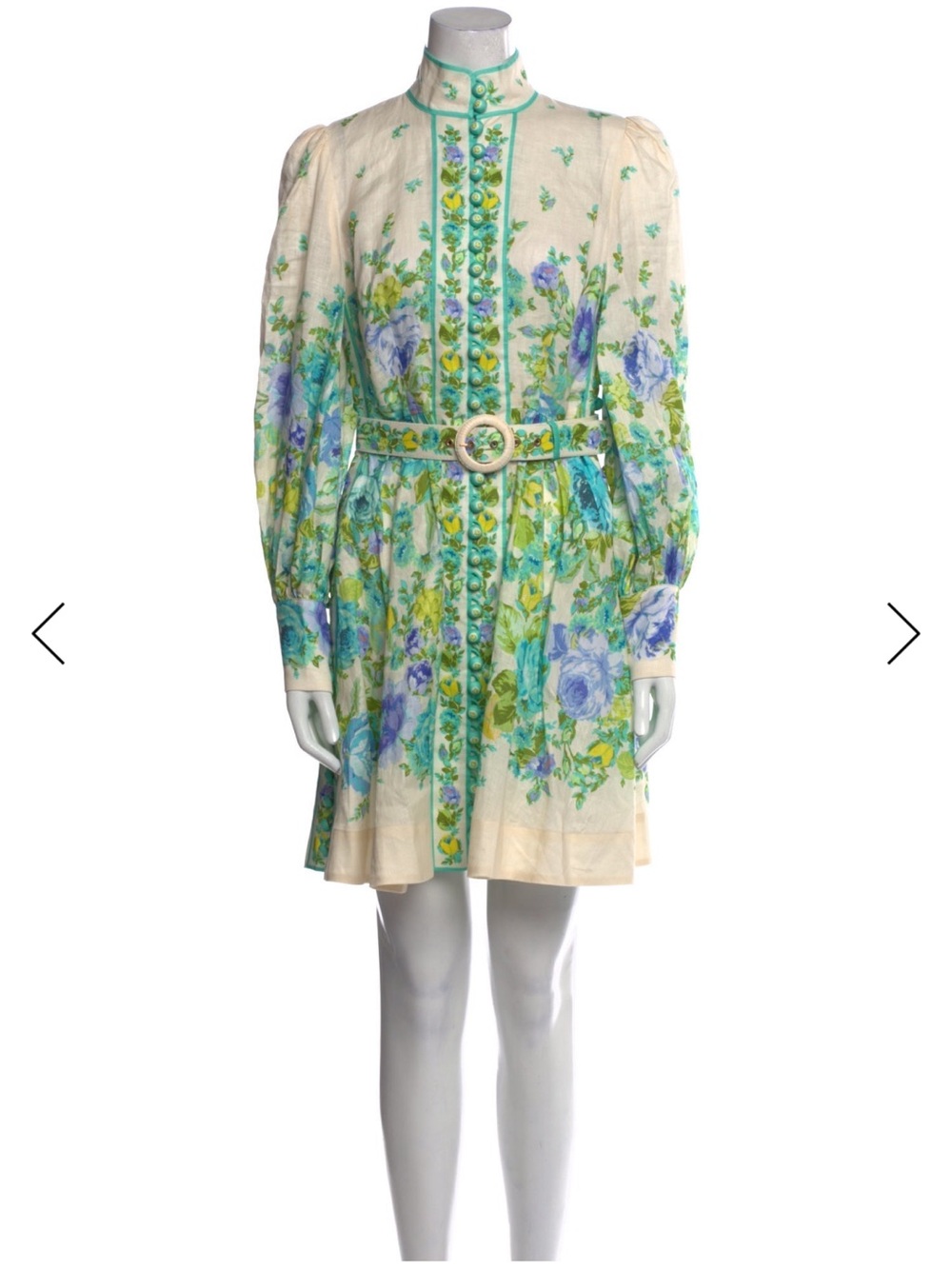 Zimmermann Raie Linen Mini Dress Sz 1 - Picture 2 of 3